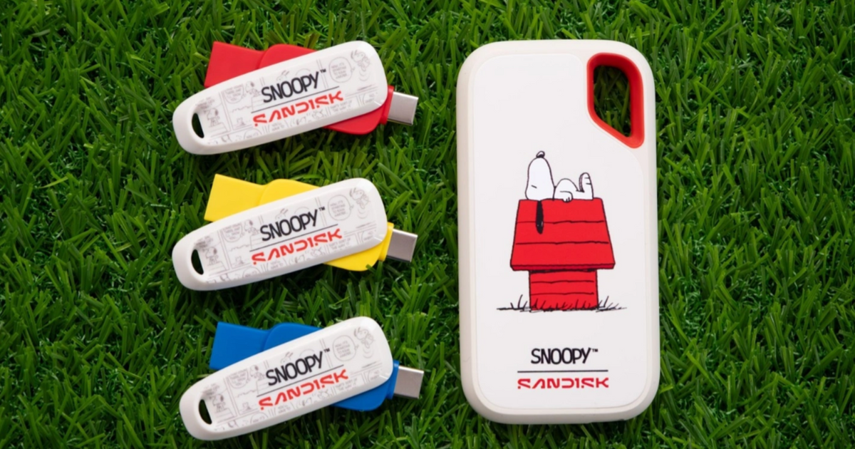 For its 75th celebration, SanDisk produces Snoopy-themed inspires.